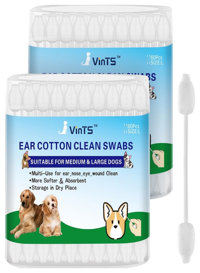VinTS 100 PCS Cotton Dog Ear Cleaning Swabs, Pet’s Ear Infection Treatment Gourd-Shaped Swabs Prevent Accidental Injuries, Safer Cleaning for Dogs and Cats– Small Size.100% Cotton - Image 2